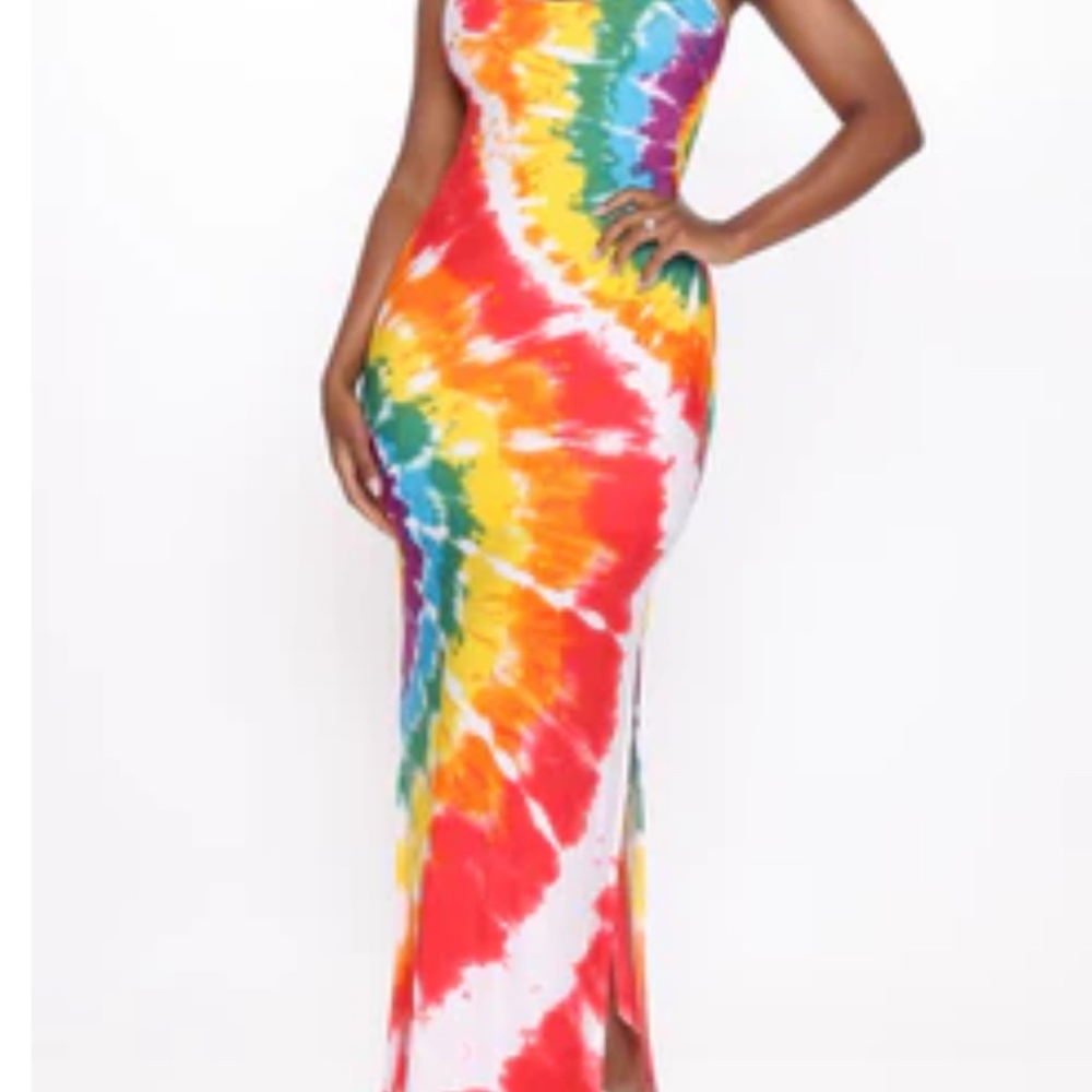 Do It For Likes Tie Dye Dress - Fuchsia